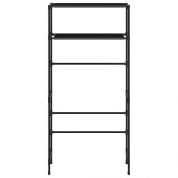 Waschmaschinenregal 2 Ablagen Schwarz 69x28x143 cm Eisen