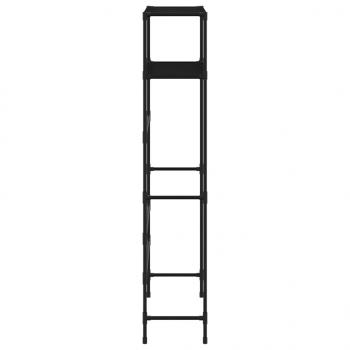 Waschmaschinenregal 2 Ablagen Schwarz 69x28x143 cm Eisen