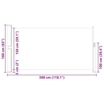 Seitenmarkise 160x300 cm Blau 