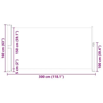 Seitenmarkise 160x300 cm Rot 
