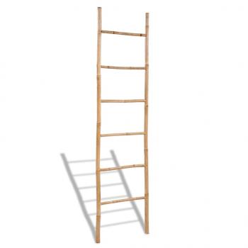 ARDEBO.de - Handtuchleiter Bambus mit 6 Sprossen