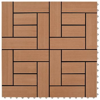 ARDEBO.de - Braune Terrassenfliesen 11 Stk. 30 x 30 cm WPC 1 qm