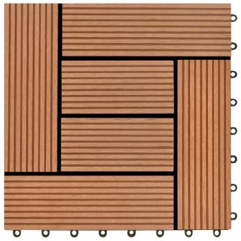 Braune Terrassenfliesen 11 Stk. 30 x 30 cm WPC 1 qm