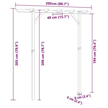 Gartenpergola 205x40x203 cm Holz