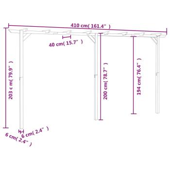 Gartenpergola 410x40x203 cm Holz