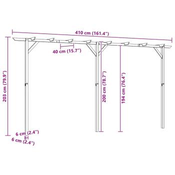 Gartenpergola 410x40x203 cm Holz