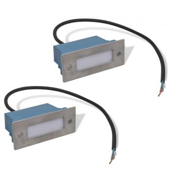 LED-Wandeinbauleuchten für Treppen 2 Stk. 44x111x56 mm