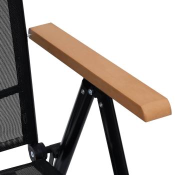 Gartenstühle Klappbar 4 Stk. Aluminium und Textilene Schwarz