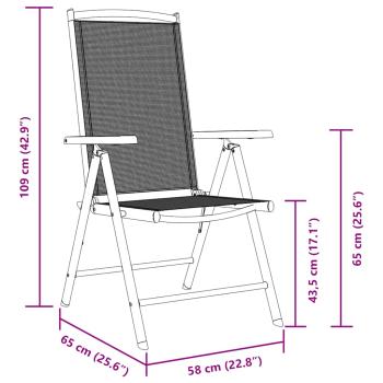 Gartenstühle Klappbar 4 Stk. Aluminium und Textilene Schwarz