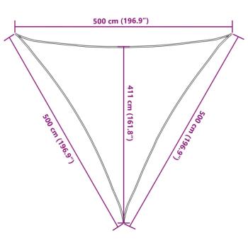 Sonnensegel HDPE Dreieckig 5x5x5 m Anthrazit