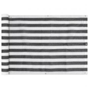 ARDEBO.de - Balkonsichtschutz HDPE 75x600 cm anthrazit und weiß