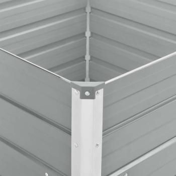 Hochbeet 100 x 100 x 77 cm Verzinkter Stahl Grau