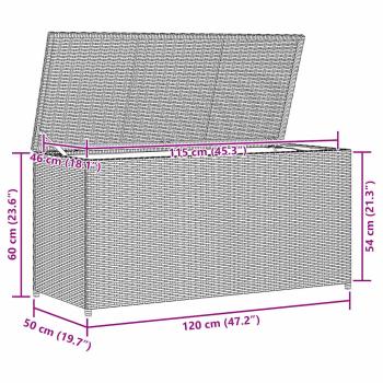 Garten-Auflagenbox Braun 120x50x60 cm Poly Rattan