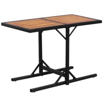 3-tlg. Bistro-Set mit Kissen Poly Rattan Schwarz
