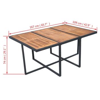 11-tlg. Garten-Essgruppe mit Auflagen Poly Rattan Schwarz