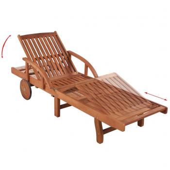 Sonnenliege mit Tisch Massivholz Akazie