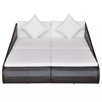 Gartenbett Braun 110x200 cm Poly Rattan