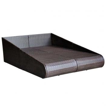 Gartenbett Braun 110x200 cm Poly Rattan