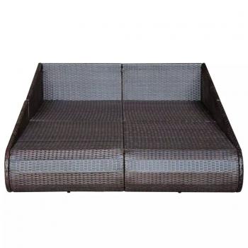 Gartenbett Braun 110x200 cm Poly Rattan