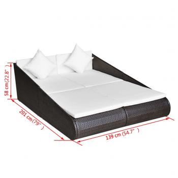Gartenbett Braun 110x200 cm Poly Rattan