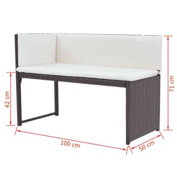 ARDEBO.de - 5-tlg. Garten-Essgruppe Stahl Poly Rattan Braun