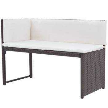 5-tlg. Garten-Essgruppe Stahl Poly Rattan Braun
