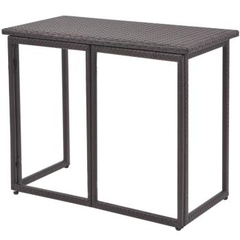 5-tlg. Garten-Essgruppe Stahl Poly Rattan Braun