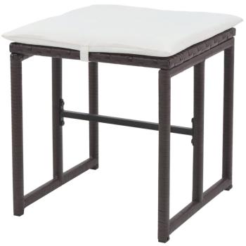 5-tlg. Garten-Essgruppe Stahl Poly Rattan Braun