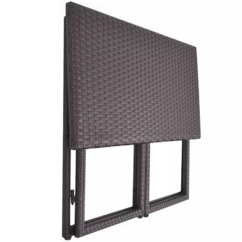 5-tlg. Garten-Essgruppe Stahl Poly Rattan Braun