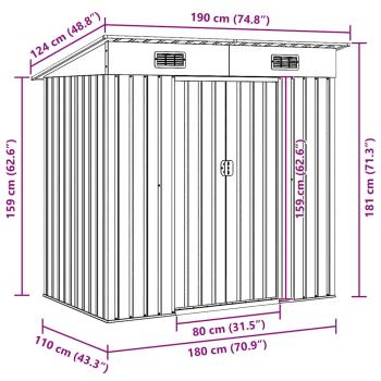 Gartenschuppen Grün Metall