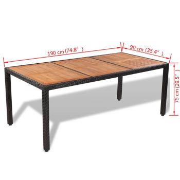 ARDEBO.de - 9-tlg. Garten-Essgruppe mit Auflagen Poly Rattan