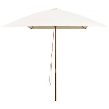 ARDEBO.de - Sonnenschirm 200×300 cm Holzstange Cremeweiß