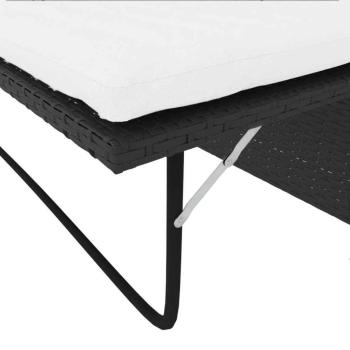 2-tlg. Garten-Lounge-Set mit Auflagen Poly Rattan Schwarz