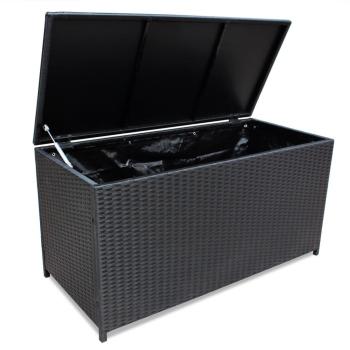 Garden-Auflagenbox Schwarz 150x50x60 cm Poly Rattan