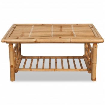 4-tlg. Garten-Lounge-Set mit Auflagen Bambus