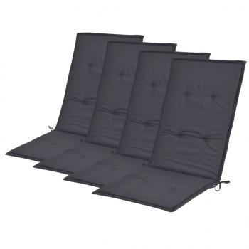 Gartenstuhlauflagen für Hochlehner 4 Stk. Anthrazit 120x50x3 cm