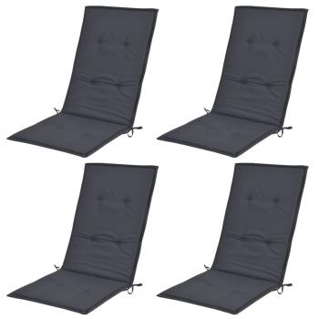 Gartenstuhlauflagen für Hochlehner 4 Stk. Anthrazit 120x50x3 cm