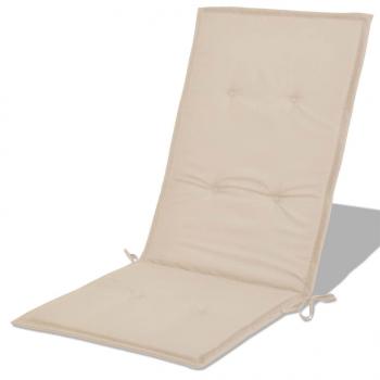 Gartenstuhlauflagen für Hochlehner 4Stk. Creme 120x50x3cm Stoff