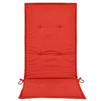 Gartenstuhlauflagen für Hochlehner 2 Stk. Rot 120x50x3 cm Stoff