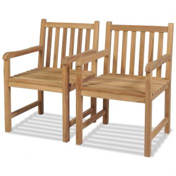 ARDEBO.de - Gartenstühle 2 Stk. Massivholz Teak
