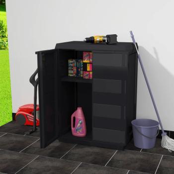 ARDEBO.de - Gartenschrank mit 1 Regal Schwarz