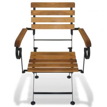 Klappbare Gartenstühle 2 Stk. Stahl und Massivholz Akazie