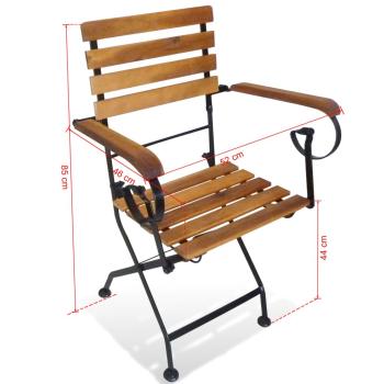 Klappbare Gartenstühle 2 Stk. Stahl und Massivholz Akazie