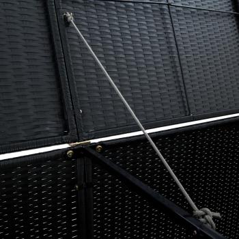 Mülltonnenbox für 2 Tonnen Poly Rattan Schwarz 148x80x111 cm 