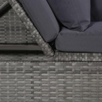 Garten-Sofabett 200x60 cm Poly Rattan Grau