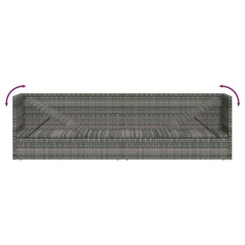 Garten-Sofabett 200x60 cm Poly Rattan Grau