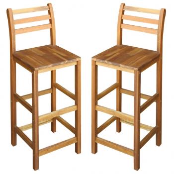 ARDEBO.de - Barhocker 2 Stk. Massivholz Akazie 