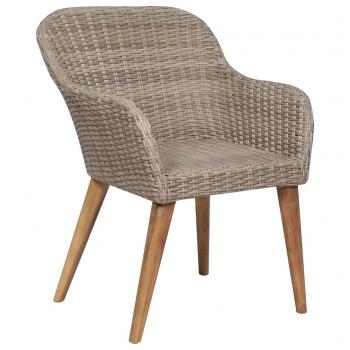 Gartenstühle mit Polstern 2 Stk. Poly Rattan Braun 