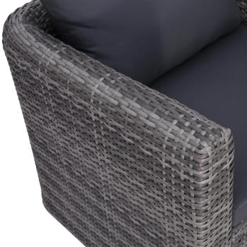ARDEBO.de - 6-tlg. Garten-Sofagarnitur mit Polstern&Kissen Poly Rattan Grau 