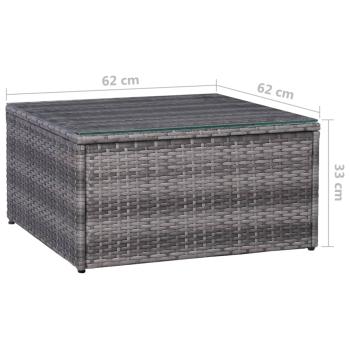 ARDEBO.de - 5-tlg. Garten-Sofagarnitur mit Polstern & Kissen Poly Rattan Grau 